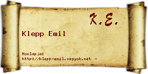 Klepp Emil névjegykártya